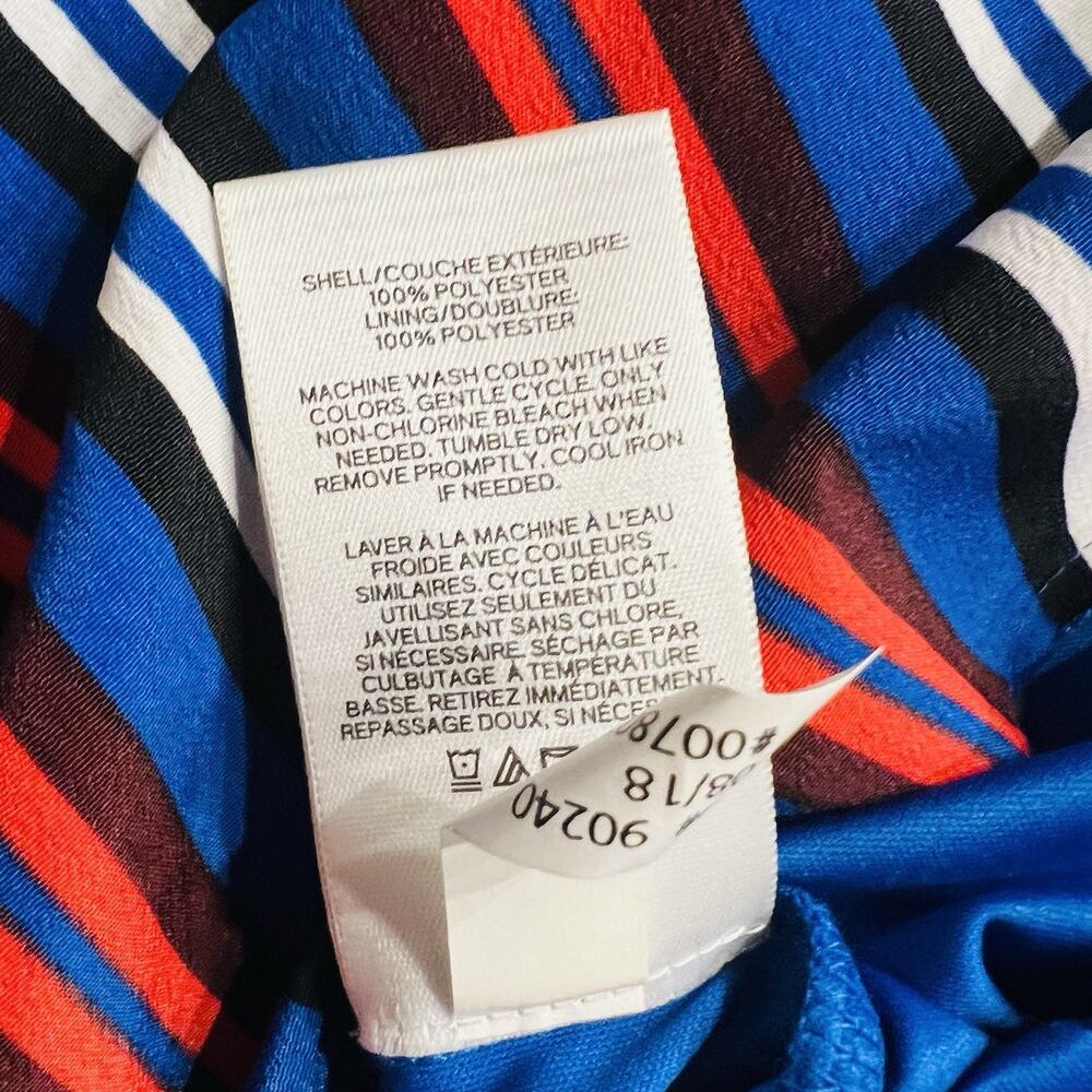 Express Shirt Dress Red White & Blue Striped Long Sleeve Dress Petite Xl (A0131) - Picture 6 of 6